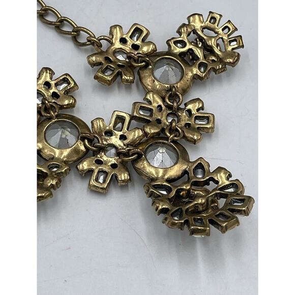 J. Crew Multi Shaped Large Rhinestone Wheels Bling Statement Necklace - Picture 15 of 16
